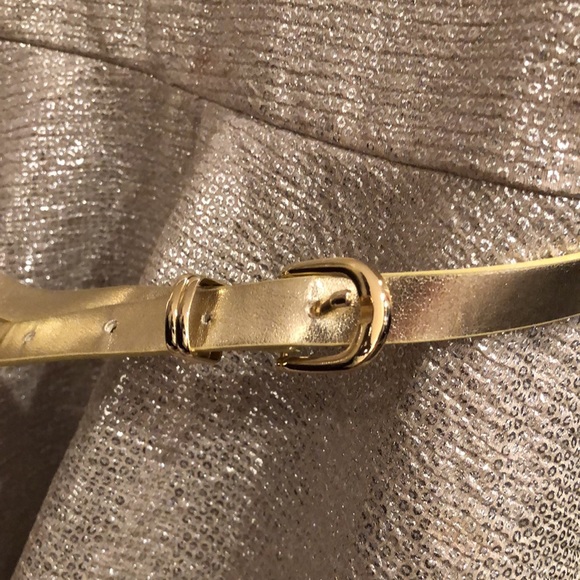 NWT by & by Girls gold metallic dress with crinoline on the bottom sz 12 - Picture 4 of 8